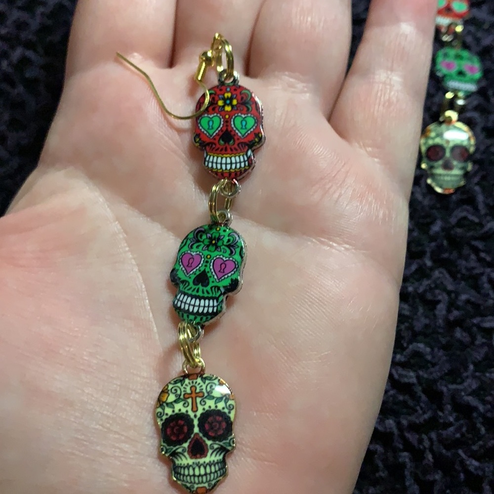☠️Sugar Skull Earrings ~Halloween